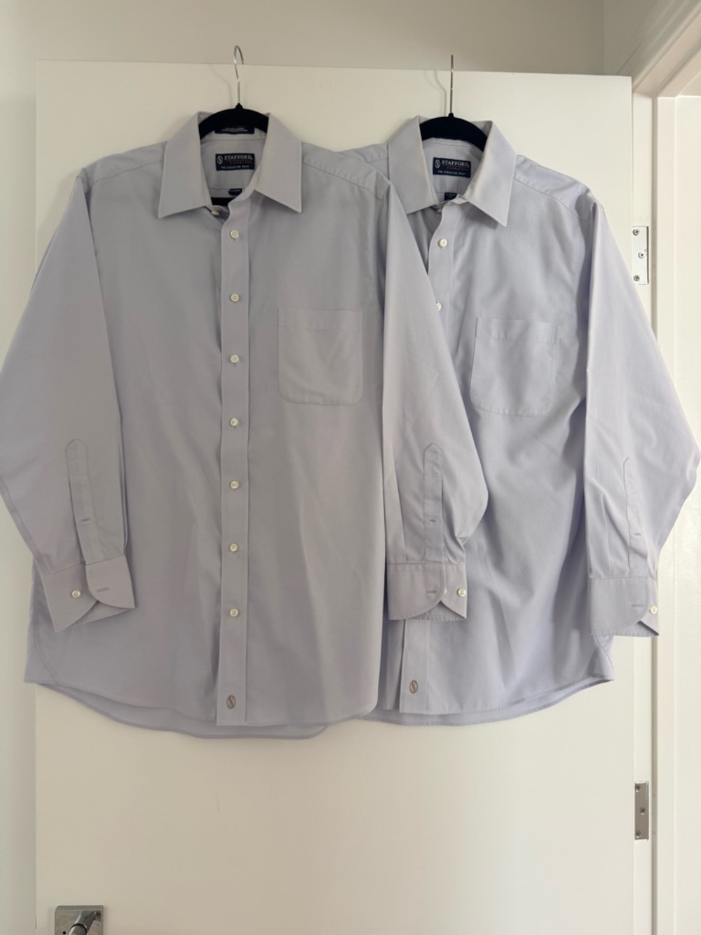 Stafford Men's Light Blue Button-Front Dress Shirt (Pair)